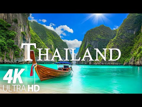 Thailand 4K-Stunning Limestone Cliffs and Crystal-Clear Waters with Relaxing Music-4K Video Ultra HD