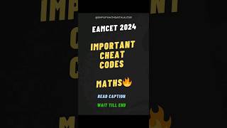 CHEAT CODES FOR EAMCET 2024, read description for more #eamcet2024 #eapcet2024 #viral  #cheatcodes