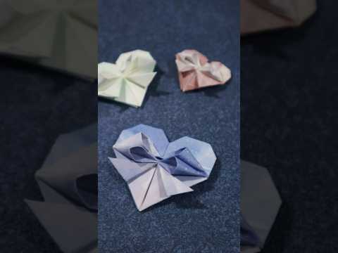 “Heart Bow Origami” 一分钟学会折有蝴蝶结的爱心！#diy