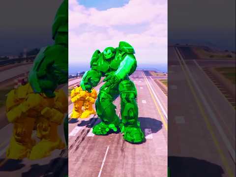 GTA : V গ্রিন হাল্ক সবার থেকে বড় হলো 😱🔥 #shorts #gta5  #ironman #hulk #trending
