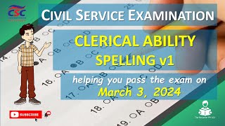 Civil Service Exam | Clerical Ability | Spelling v1 'helping you pass the exam'