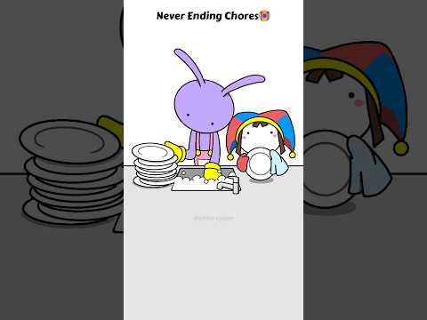 Never Ending Chores😭😭Nope! POMNI😂😂TADC The Perfect Loop Animation #shrots #funny