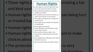 Essay on Human Rights #shorts #ytshorts #rights #humanity  #humanrights #essay #englishgrammar #yt