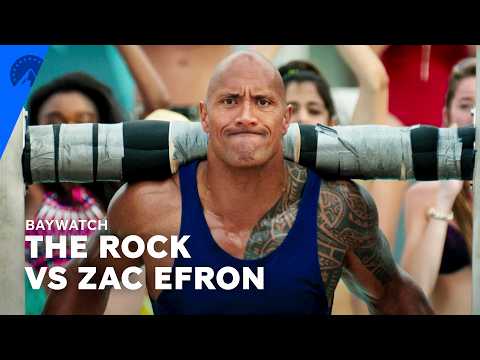 Baywatch | The Rock Shows Zac Efron How It's Done | Paramount+