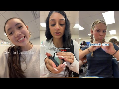 GRWM IN CLASS TIKTOK COMPILATION!! #grwminclass #grwm