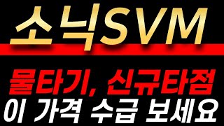 [소닉SVM코인 전망] 신규 타점, 물타기 기다리는 사람, 이 가격 수급 보세요.