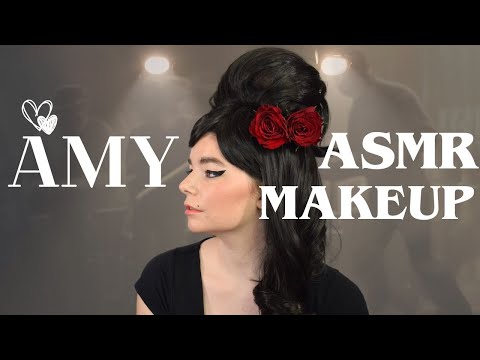ASMR Makeup artist does Amy Winehouse inspired makeup ( soft talk tutorial)
