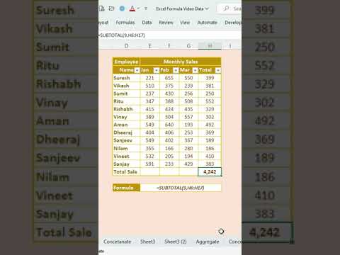 Filter & Subtotal #filter, #subtotal, #shorts #ytshorts