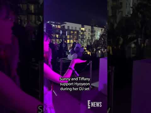 Sunny and Tiffany support Hyoyeon during her DJ set at Lee Soo-man's documentary screening.