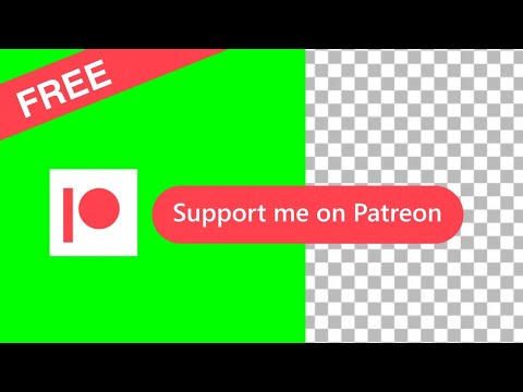 Button "Support me on Patreon" | green screen, transparent background Free Download