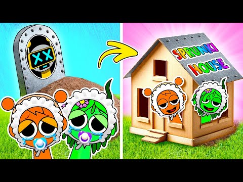 Orphan Baby Sprunkies Needs a Home! 😭✨ Incredibox Sprunki DIY Cardboard House!
