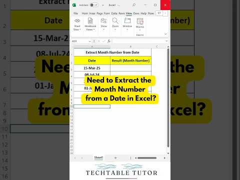 Don't Struggle! Extract the MONTH Number from a DATE in Excel Instantly! #excelshorts #excel