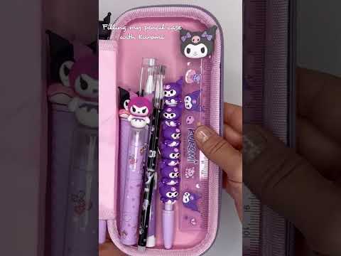 Filling my pencil case with KUROMI #asmr #kuromi