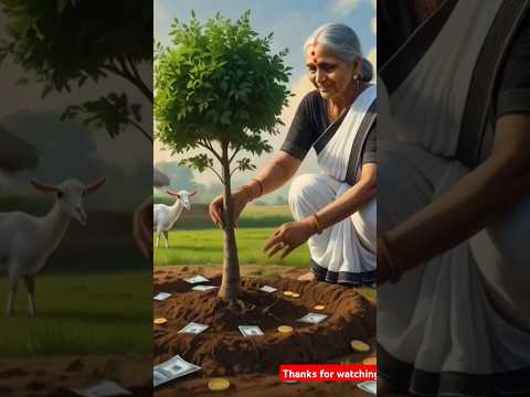 Grandma plants a money tree and then a storm suddenly comes😭 #shorts #youtubeshorts