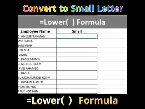 Excel Text Converting to Lower Case #excel #exceltips #excelformula #lowercaseletters