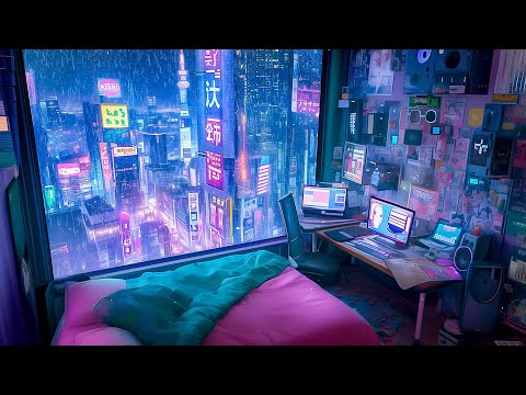 Late Rainy Night At Tokyo ☔ Pluviophile Lofi ☔ Rainy Lofi Songs To Make You Enjoy The Weekend Night