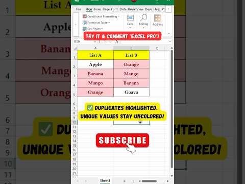 Stop Wasting Time! Compare Lists the Easy Way! | No Formula Needed in Excel!  🎯 #excelshorts #excel