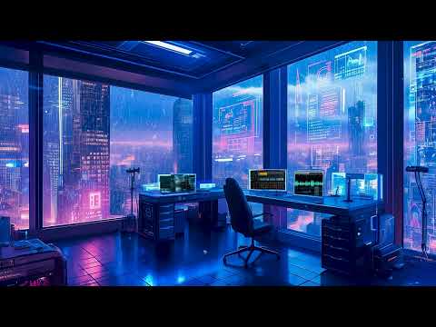 Cyberpunk Vibes ☔ Rainy Lofi Playlist To Make You Deep Focus On Coding, Working ☔ Pluviophile Lofi