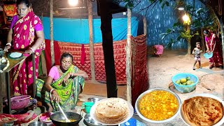 A Rainy Night Routine। Rain And Thunderstorm In My Village। Village Rain। Cooking Village Food
