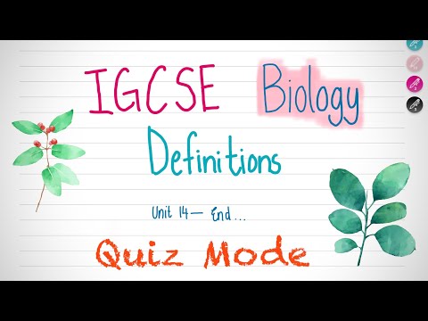 Top IGCSE Biology Definitions You Must Know (Chapters 14-21) | Exam Revision Guide 2025