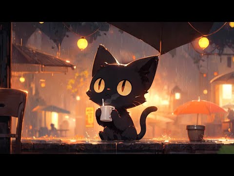 Rain Lofi 🌧️ Night with soothing rain ambience [Coffee time / for Study / Focus / Relax]