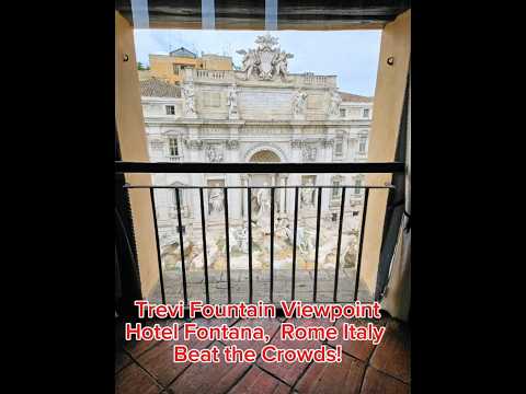 Beat the Crowds at Trevi Fountain. Hotel Fontana has a rooftop lounge. #rome #trevifountain #travel