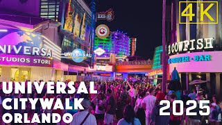 [4K] 🇺🇸 Universal CityWalk Orlando 2025 Walking Tour | Universal Orlando Resort
