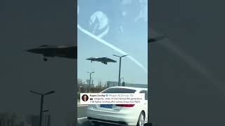 Allegedly, video of the Chinese 6th generation J-36 fighter landing after conducting a test flight.