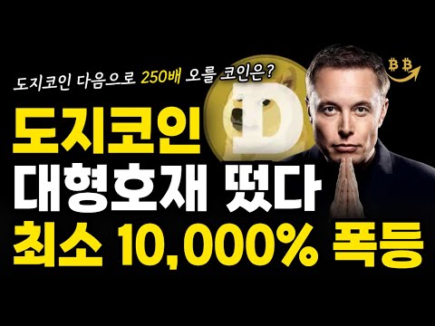 [도지코인 분석] 도지코인 대형호재 떴다. 최소 10,000% 폭등하는 이유 공개합니다. 트럼프 일론 머스크 도지코인 다음으로 상승할 밈코인 도지코인 목표가 도지코인 전망 비트코인