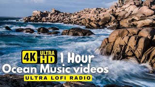 Meditation Music Relax Mind Body Nature Music in 4K Beautiful Ocean Waves Nature 🐬