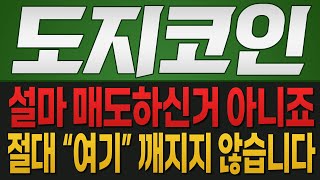 [도지코인 코인전망] 설마 매도하신거 아니죠?? 절대 "여기" 깨지지 않습니다