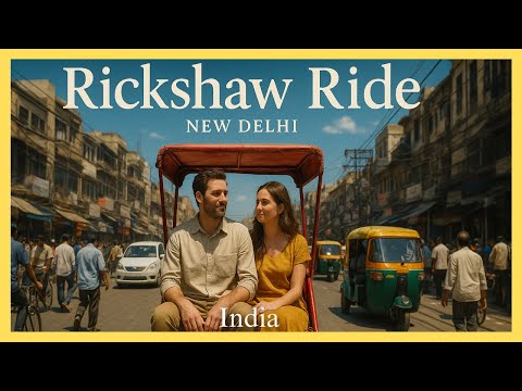 Rickshaw ride in Chandni Chowk, New Delhi, India, 4k