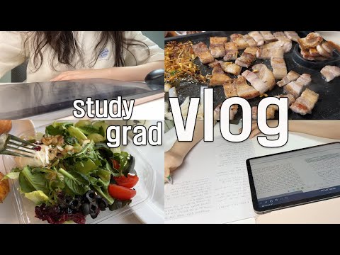 sub) 대학원생 스터디 브이로그 work and grad vlog (공부하는건지 먹방하는건지 모르겠는 삶 )