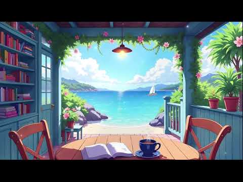 beachfront book cafe | chill lofi beats to read & relax