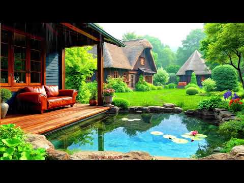 Rest in a cozy village house. Relaxing rain sounds for restful sleep.  4K (10 Hours )