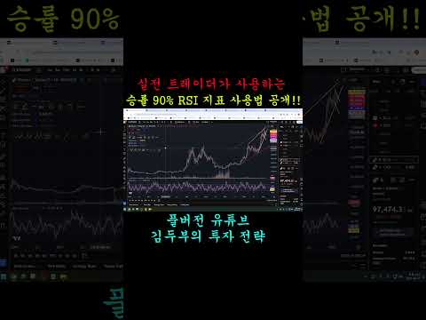 실전 트레이더가 사용하는 비트코인,알트코인 트레이딩 승률90% RSI 지표 사용법 대 공개!! #shorts