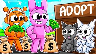 Adopted by a RICH SPRUNKI FAMILY in Roblox!