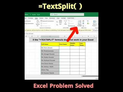 Textsplit functions in Excel not working | Textsplit Alternative #excel #excelformula #excelbasics