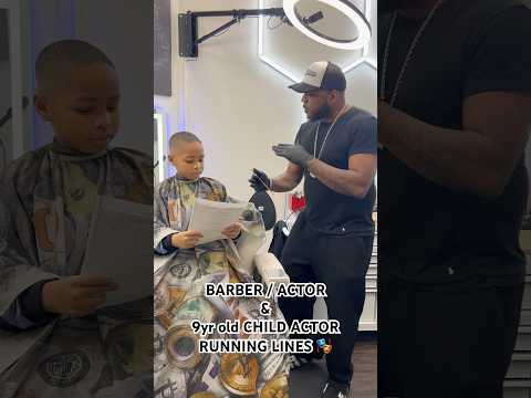 BARBER ACTOR RUNS LINES WITH HIS 9yr old CLIENT #barber #actor #shorts #acting #auditions