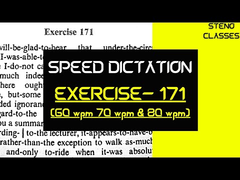 Speed Dictation of Exercise 171 | Pitman Shorthand (English) | 2021