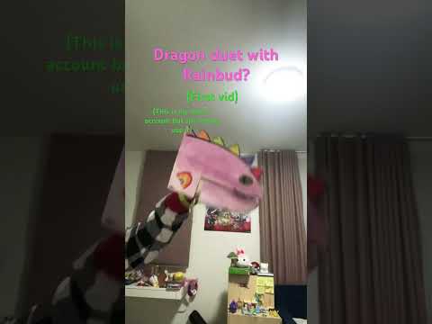 Dragon puppet duet with my first dragon! (First vid) #dragon #paperdragon #paperdragonpuppet
