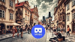VR180 3D 8K Prague, Europe: City Walk Sightseeing - Travel VR Experience Full Length