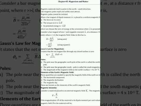 magnetism and matter #shots #physics #ncertphysicsconcept