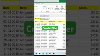Create filter in Excel #excelhacks #exceltricks #excelfilter #filterfunction
