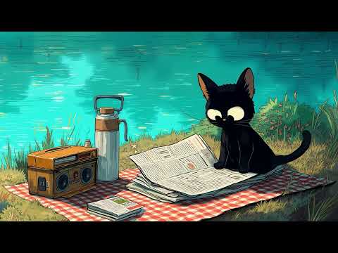 Lo fi Picnic Vibes – Morning Chill with Cat & Coffee ☕