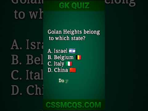 Golan Heights belong to #gk #question #mcq #quiz #answer #shorts #short #youtubeshorts