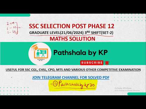 SSC SELECTION POST XII GRADUATE LEVEL(21/06/24) MATHS SOLUTION. SSC SELECTION POST 12 SOLUTION. #ssc