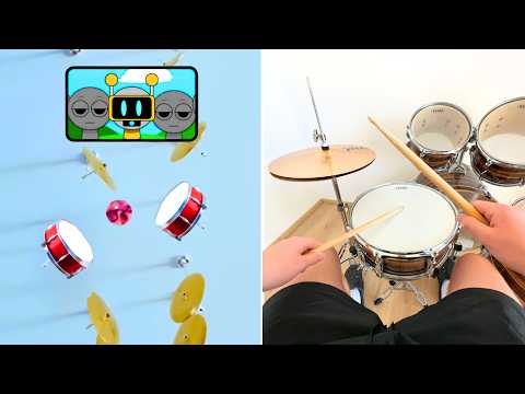 Sprunki on MARBLE vs REAL instruments!