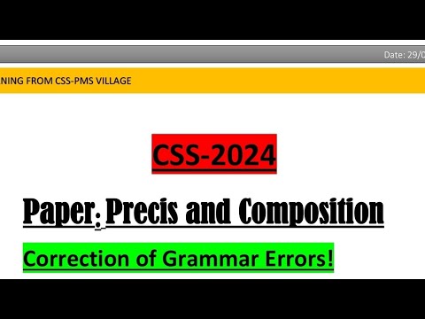 CSS-2024||Corrections of Grammar Errors||Correction of Grammar Sentences asked in CSS 2024|#CSS #PMS