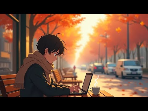 Autumn Latte Lofi 🍁 Cozy Street Café Vibes ☕ Chill Beats to Work & Focus | Lazy Chill Boy